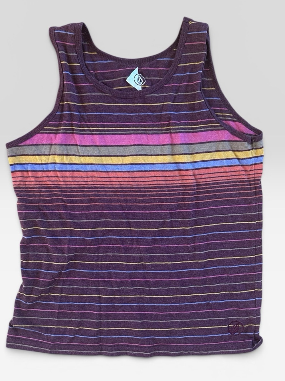 Volcom Girls Y2K Striped Tank Top Purple Multicolor Skate Surf M 12